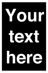 Custom blank information sign. Plain text, black background